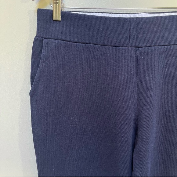 Lauren Ralph Lauren Navy Ribbed Straight Wide Leg Pants Size L - Picture 2 of 9